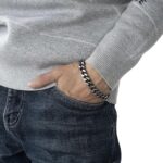 Ahiller Stainless Steel Cuban Link Bracelet for Men, Hip Hop Jewelry